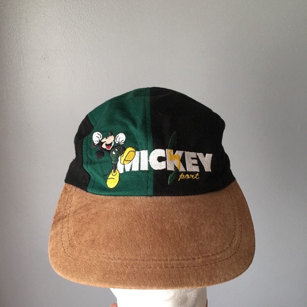 Vintage Mickey Mouse adult leather brim hat